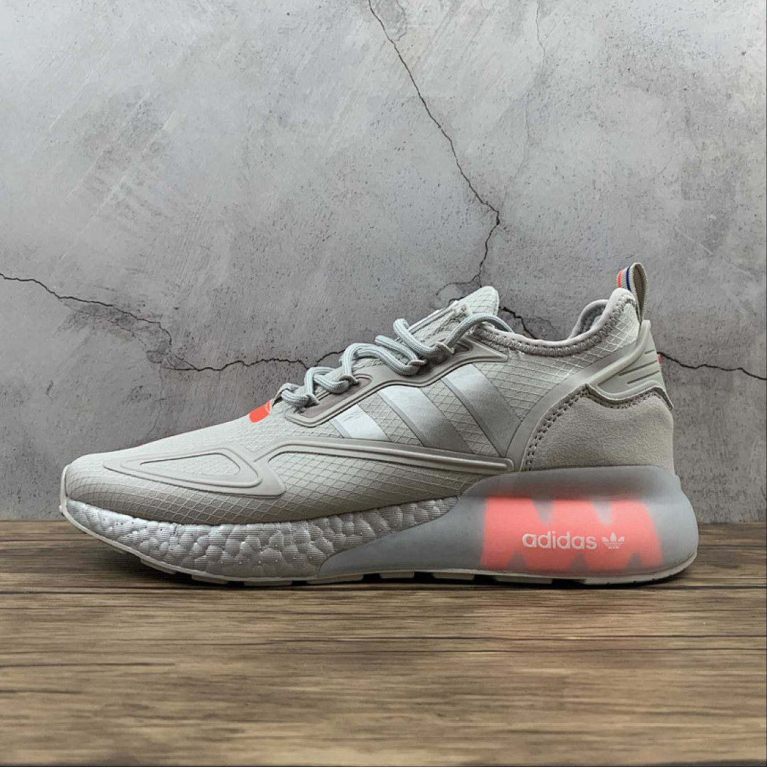 Unbranded [FX7028]-[ZX 2K BOOST SHOES GREY ONE/SILVER METALLIC/SOLAR RED]-[MAN:39-45], photo 1