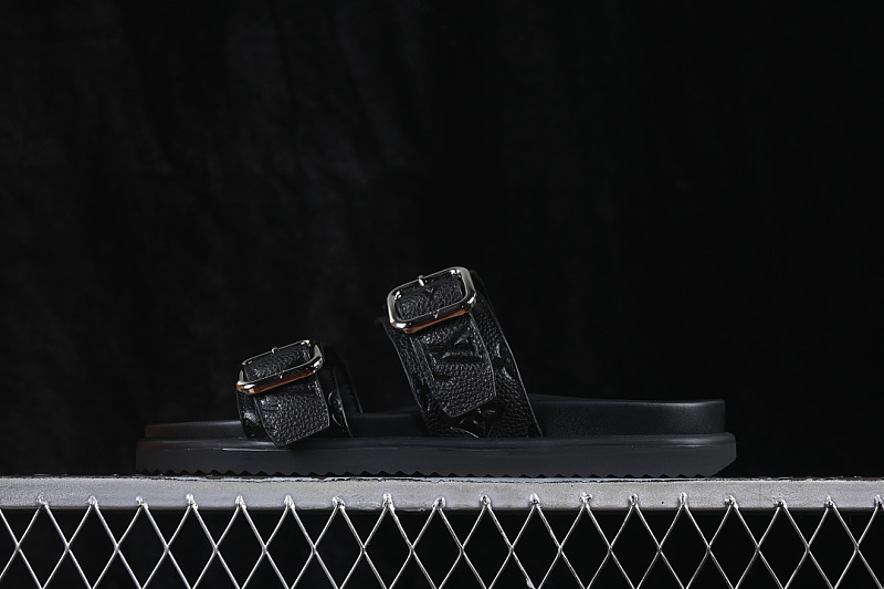 Louis Vuitton [VENICE COMFORT ROUND TOED ONE PIECE SLIPPERS BLACK/INKINESS]-[WOMAN:39]-[MAN:40-46]