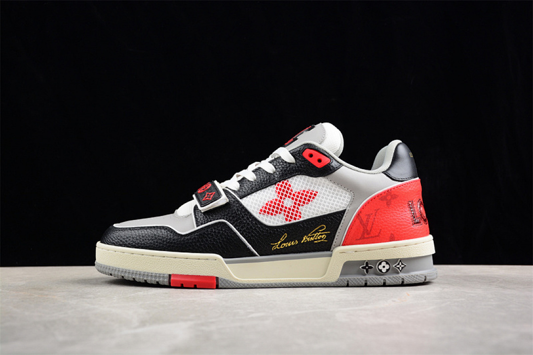 Louis Vuitton [LOUIS VUITTON TRAINER SNEAKER LOW L*V WHITE/BLACK/GREY/RED]-[WOMAN:35-39]-[MAN:40-45] - Image 15