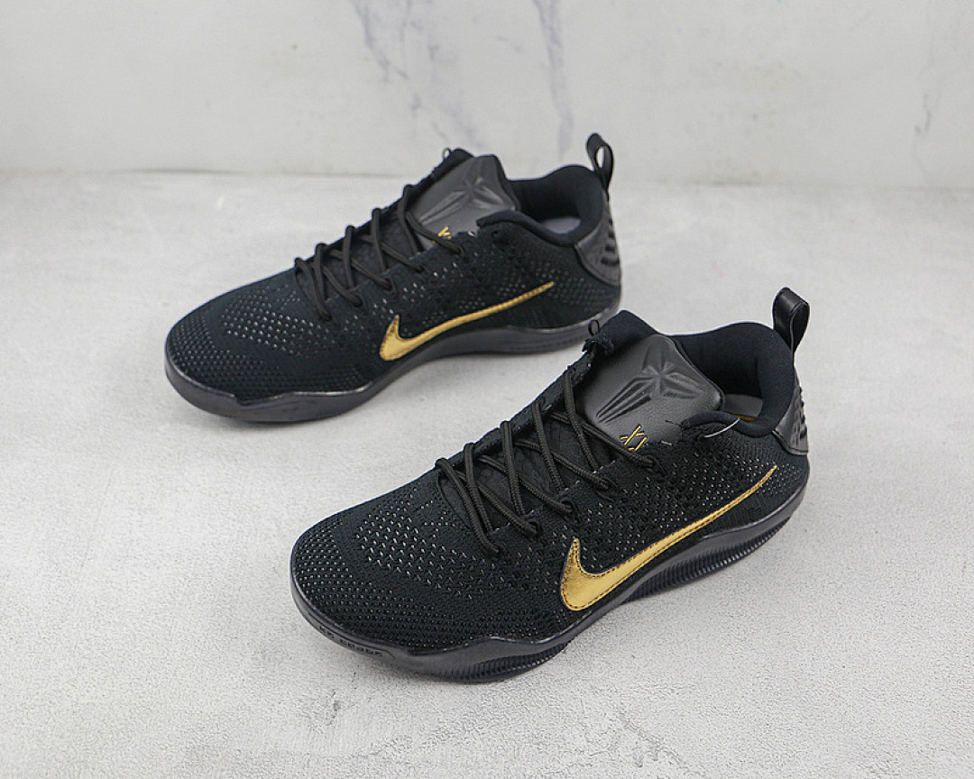 Nike [869495-001]-[KOBE 11 ELITE LOW PALE HORSE LR BLACK/BLACK/METALLIC GOLD]-[MAN:40-46] - Image 4