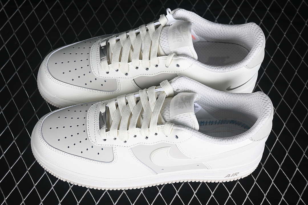 Nike [IR1475-133]-[AIR FORCE 1 07 LOW CASUAL SNEAKERS WHITE/GREY/WHITE]-[WOMAN:36-39]-[MAN:40-45] - Image 11