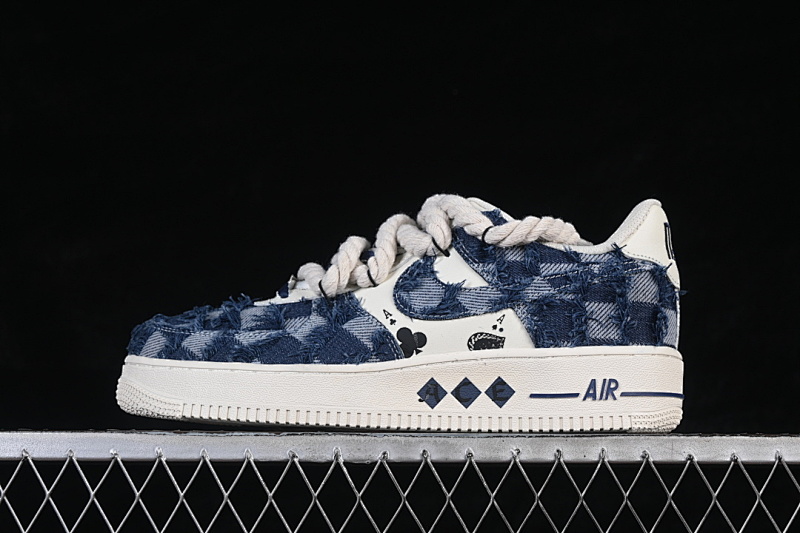 Nike Nike AIR FORCE 1 07 LOW CASUAL SNEAKERS NAVY BLUE/WHITE · FB0607-909, photo 1