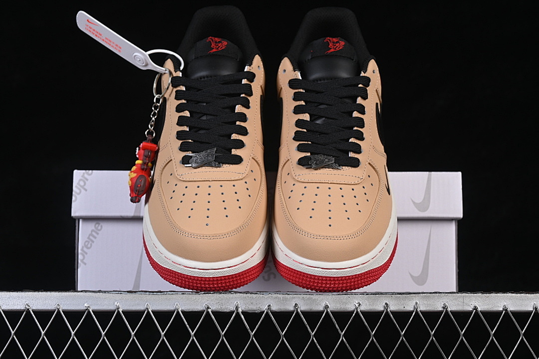 Nike [NH0601-525]-[AIR FORCE 1 07 LOW CASUAL SNEAKERS BROWN/WHITE/RED]-[WOMAN:36-39]-[MAN:40-45] - Image 13
