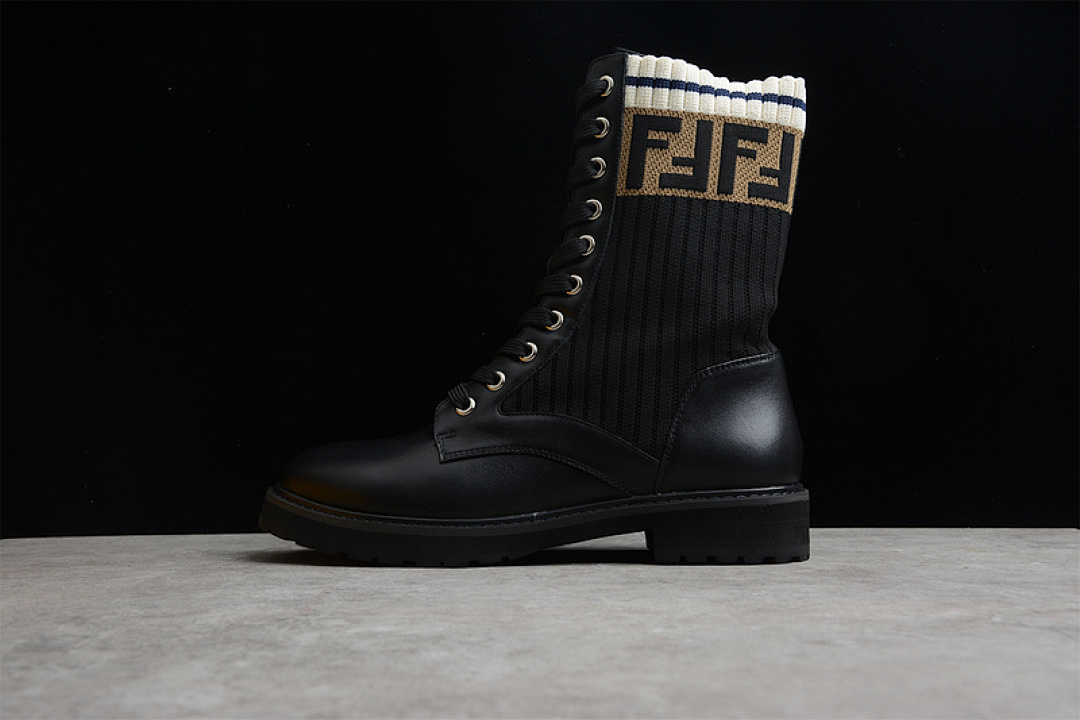 Timberland [18269-3F114-003]-[FEN*DI KNITTED ELASTIC MARTIN BOOTS BLACK/BROWN/WHITE]-[WOMAN:35-40], photo 1