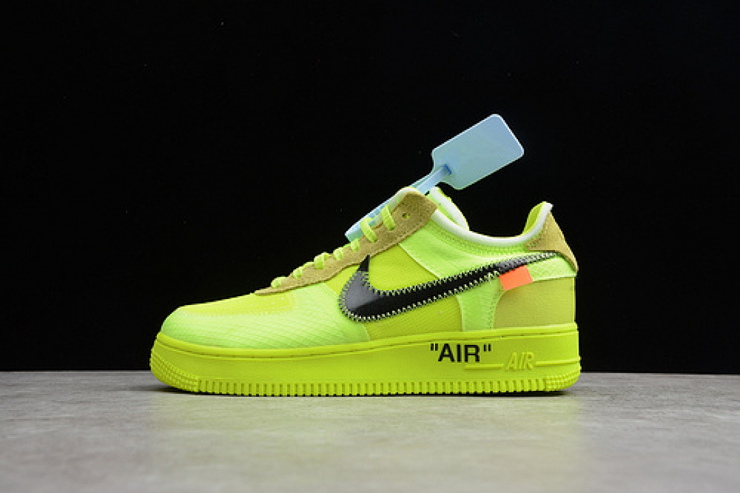 Nike Nike AIR FORCE 1 X OFF-WHITE VOLT/CONE-BLACK-HYPER JADE · AO4606-700, photo 1