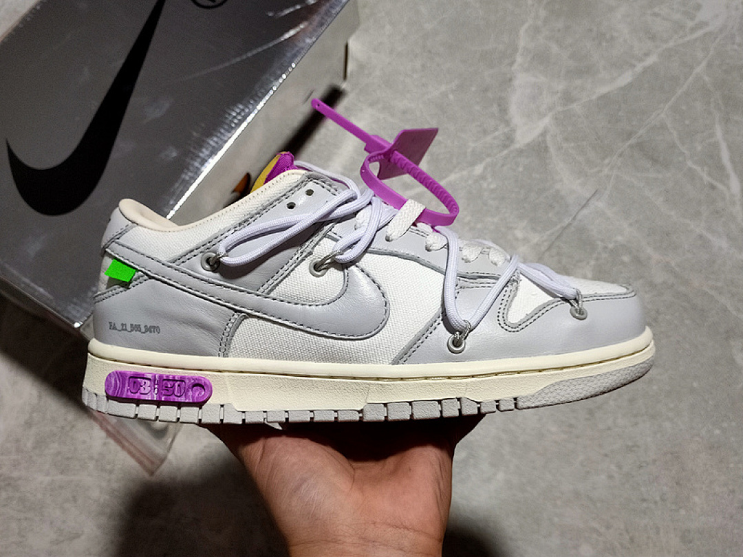 Off-White Nike OW X SB DUNK LOW LOT 03 OF 50 SAIL/NEUTRAL GREY/WHITE · DM1602-118, photo 1