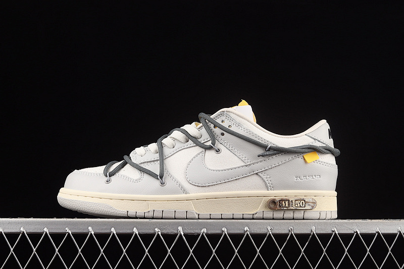 Nike OW X SB DUNK LOW LOT 41 OF 50 SAIL/NEUTRAL GREY/FLINT GREY · DM1602-105, photo 1