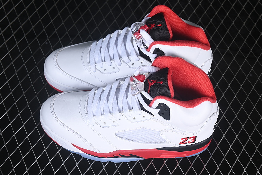 Unbranded [HQ7978-101]-[AIR JORDAN 5 RETRO AJ5 BASKETBALL SHOES WHITE/RED]-[WOMAN:36-39]-[MAN:40-49] - Image 10
