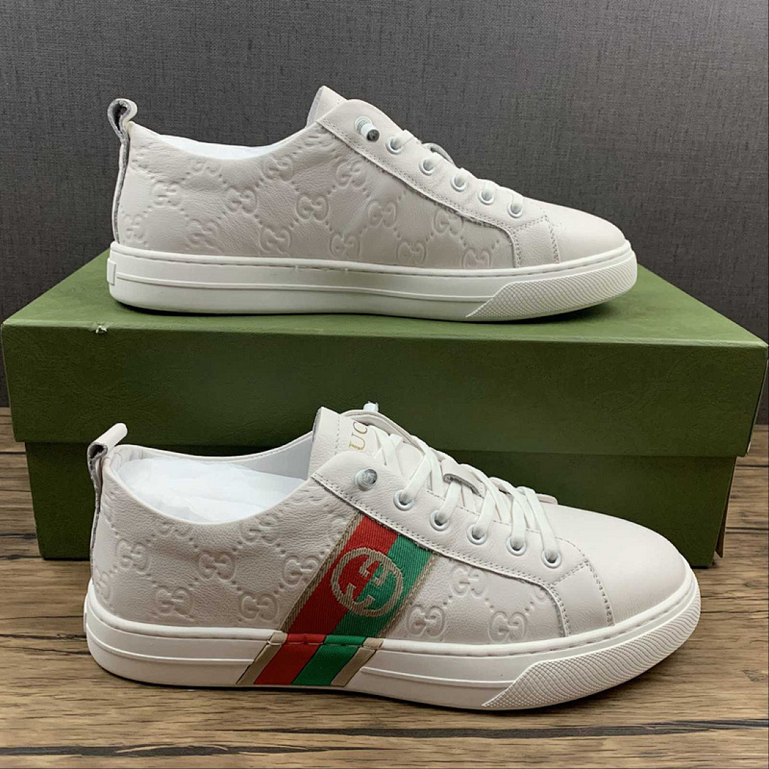 Gucci [GU*CCI LOW SHOES WHITE/GREEN/RED-GOLD]-[MAN:38-44] - Image 4