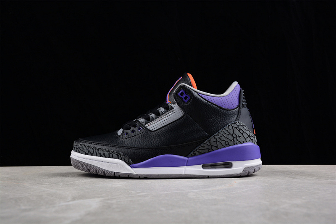 Jordan [CT8532-050]-[AIR JORDAN 3 RETRO BLACK/CEMENT GREY/WHITE/COURT PURPLE]-[UNISEX:36-47.5], photo 1
