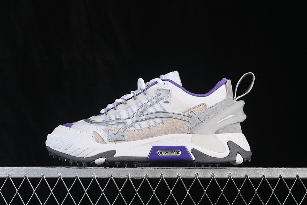 Purple [RETRO RUNNING SHOES WHITE/PURPLE/GREY]-[WOMAN:36-39]-[MAN:40-47], photo 1