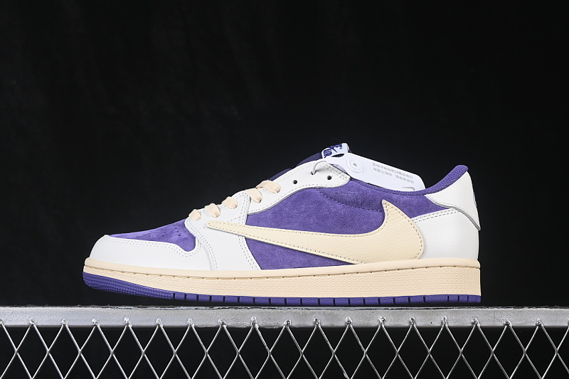 Jordan [DM7866-117]-[AIR JORDAN 1 LOW OG AJ1 INVERTED HOOK PURPLE/BEIGE]-[WOMAN:36-39]-[MAN:40-47.5]