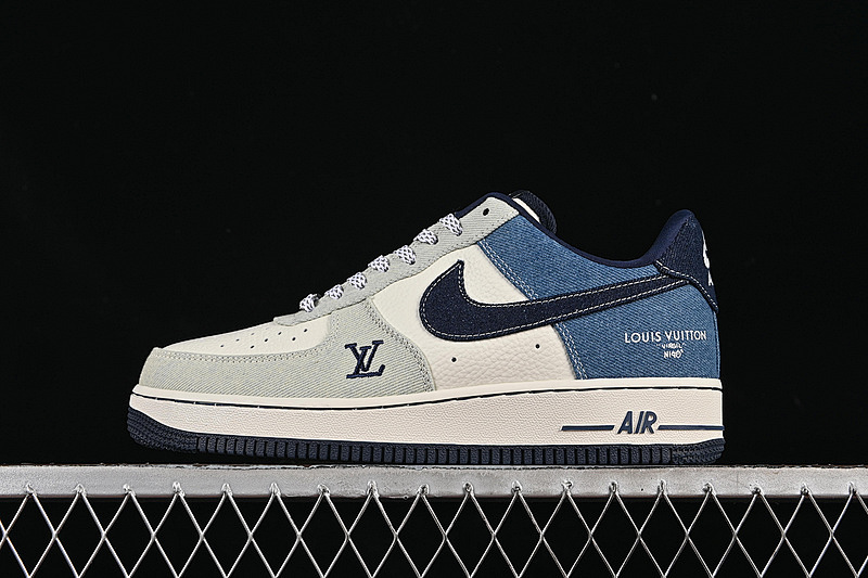 Nike Nike AIR FORCE 1 07 LOW LV WHITE/GREY/BLUE/BLACK · SC0601-551, photo 1