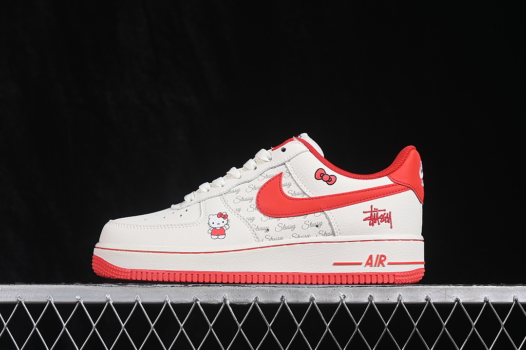 Nike [QZ6683-902]-[AIR FORCE 1 07 LOW CASUAL SNEAKERS WHITE/RED/WHITE]-[WOMAN:36-39]-[MAN:40-45], photo 1