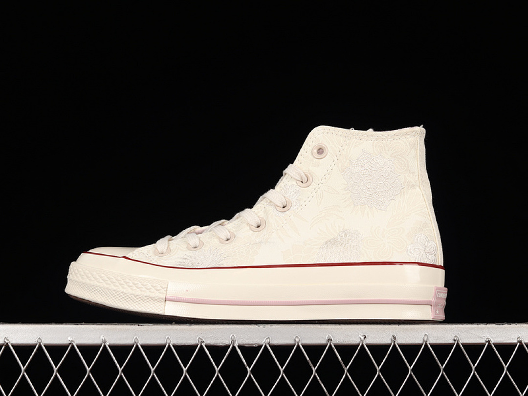 Converse [A00844C]-[CHUCK TAYLOR ALL-STAR 70S HIGH EMBROIDERED DESERT FLORAL EGRET/LIGHT (BONE]), photo 1