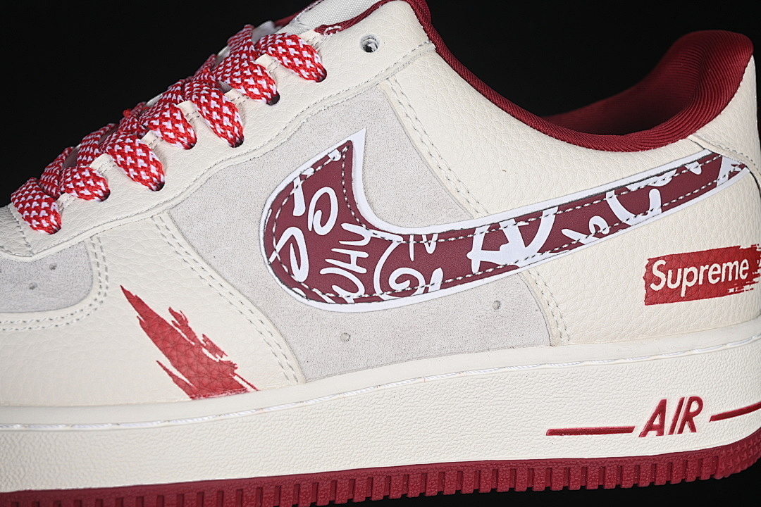 Nike [SY1388-019]-[AIR FORCE 1 07 LOW WHITE/GREY/RED]-[WOMAN:36-39]-[MAN:40-45] - Image 8