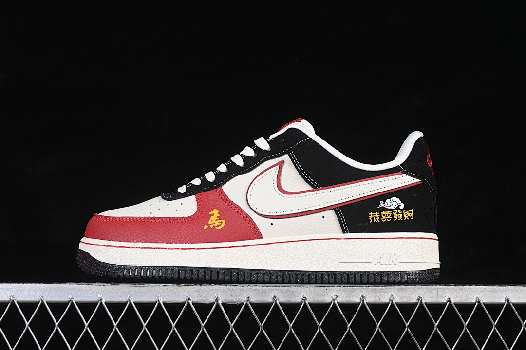 Nike Nike AIR FORCE 1 07 LOW CASUAL SNEAKERS BLACK/RED/BEIGE · DF0188-129, photo 1