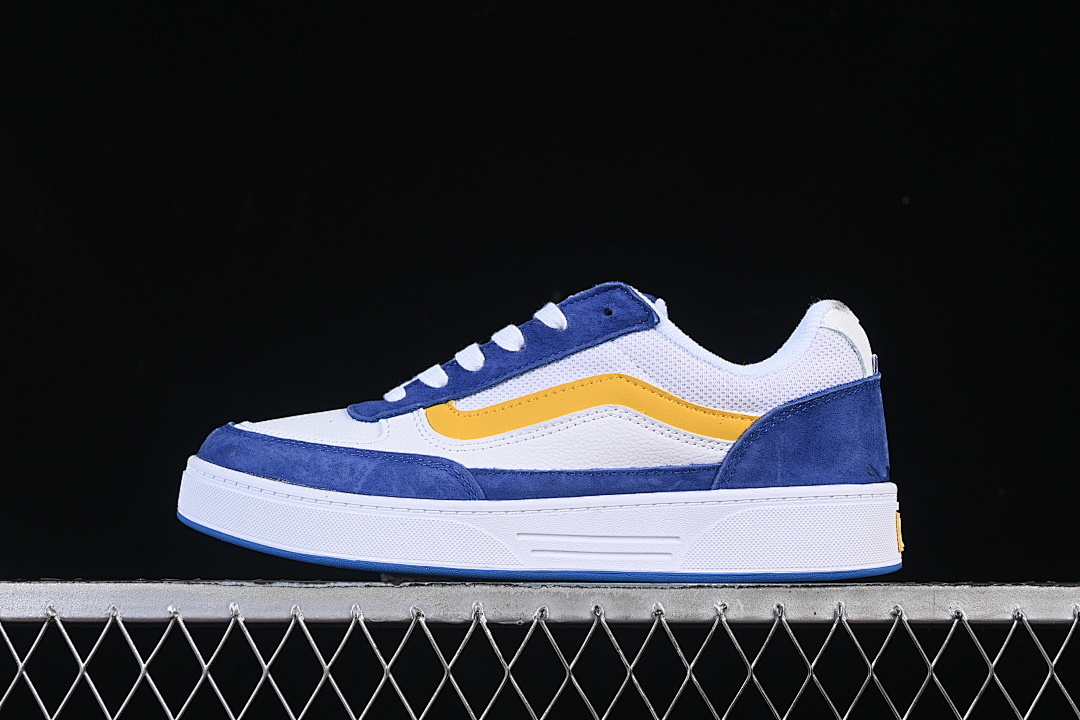 LOW TOP CASUAL SKATE SHOES KLEIN BLUE/WHITE/YELLOW · VN000D45BYL, photo 1