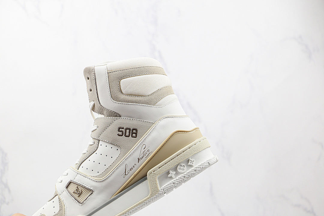 Louis Vuitton [L*V 2021 HIGH TRAINER WHITE/WHITE/LIGHT GREY]-[MAN:39-45] - Image 8