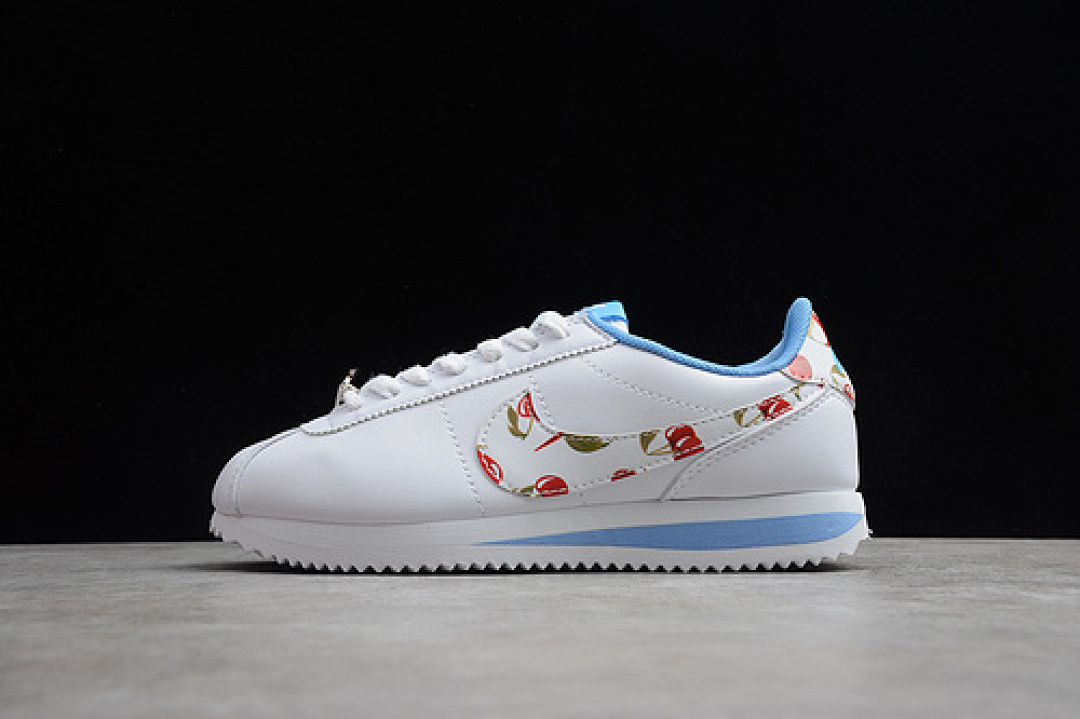 CORTEZ SE CHERRY WHITE/UNIVERSITY BLUE-PATH RED-PEAR GREEN · CJ2421-400, photo 1
