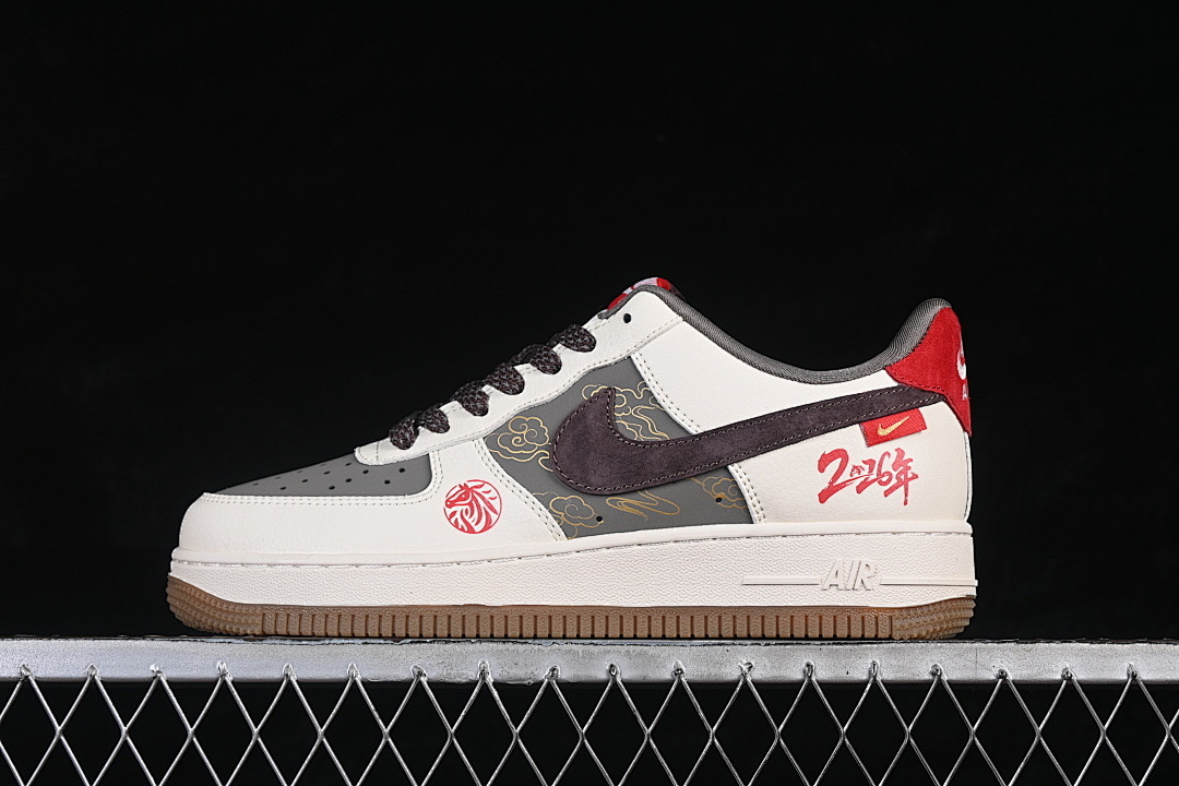 Nike [QW5288-137]-[AIR FORCE 1 07 LOW WHITE/GREY/RED/BLACK]-[WOMAN:36-39]-[MAN:40-45] - Image 2