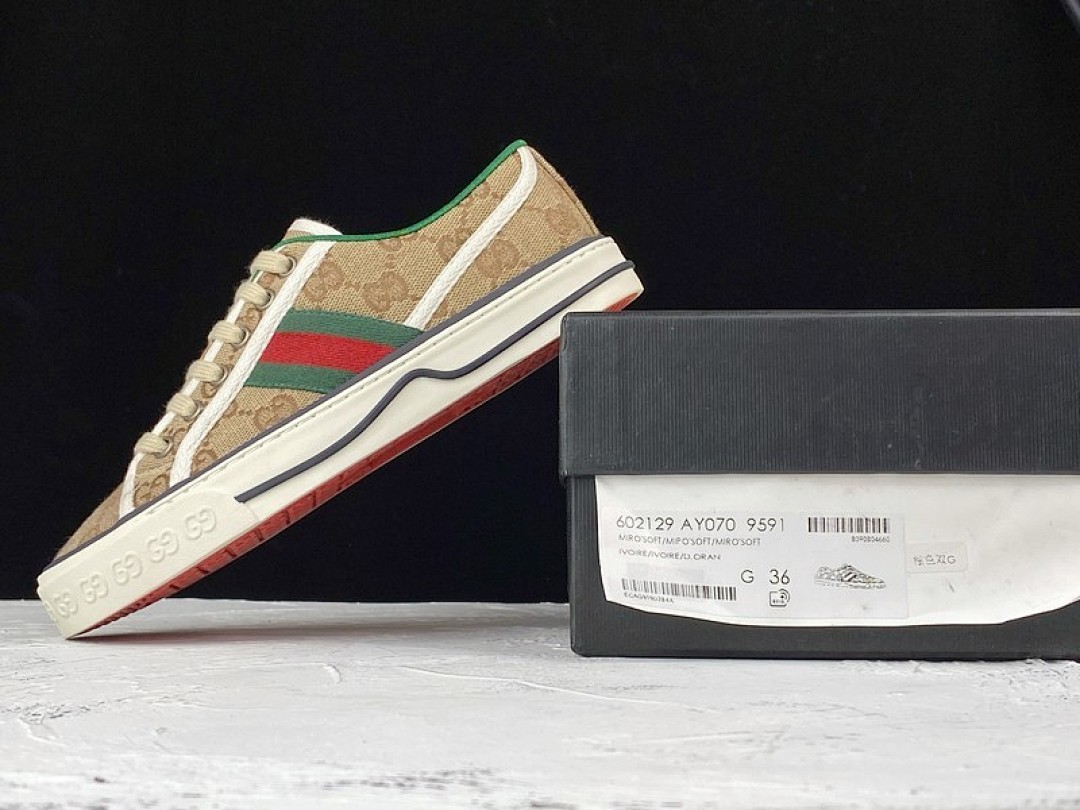 Gucci [GU*CCI ACE EMBROIDERED LOW-TOP SNEAKER LIGHT BROWN/GREEN/RED]-[UNISEX:35-44] - Image 2