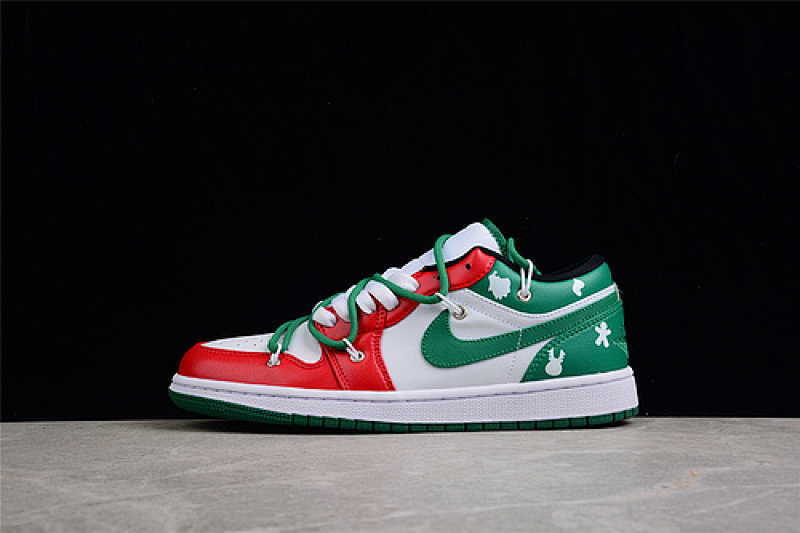 Jordan AIR Jordan 1 LOW CHRISTMAS WHITE/LUCKY GREEN/RED · 553558-129, photo 1
