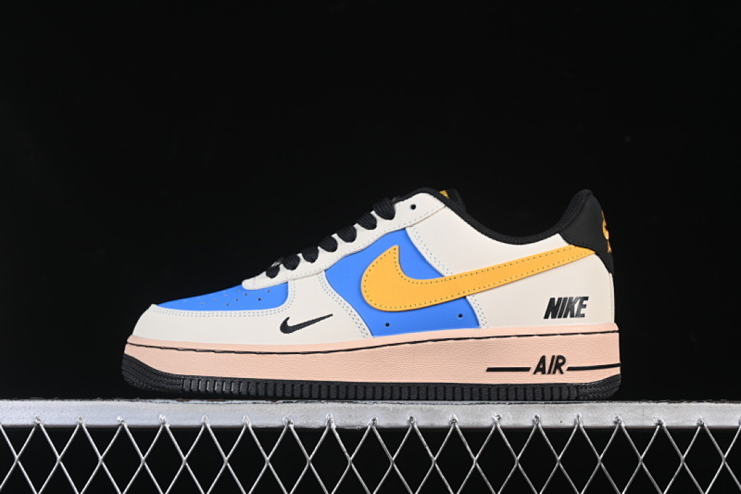 Nike [NH0601-577]-[AIR FORCE 1 07 LOW WHITE/NAVY BLUE/YELLOW]-[WOMAN:36-39]-[MAN:40-45] - Image 2