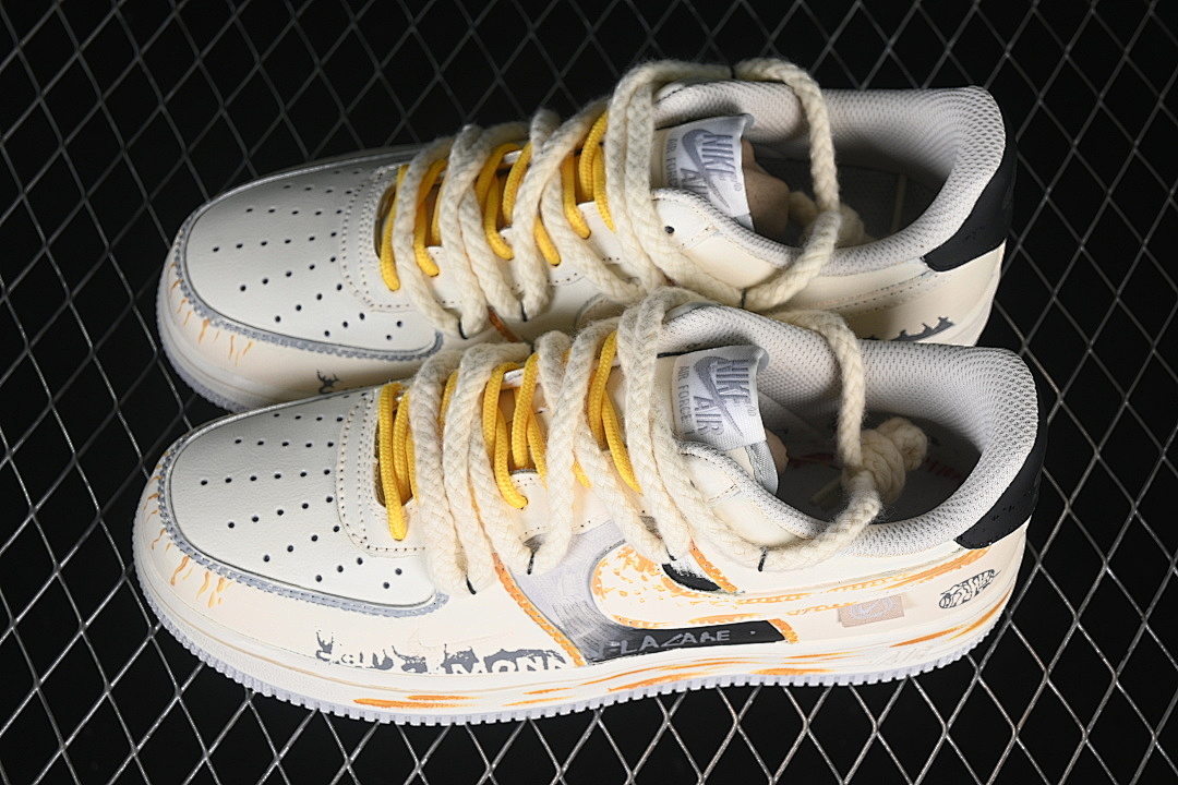 Nike [DB3301-101]-[AIR FORCE 1 07 LOW CASUAL SHOES PINK/WHITE/ORANGE/BLACK]-[WOMAN:39]-[MAN:40-45] - Image 10