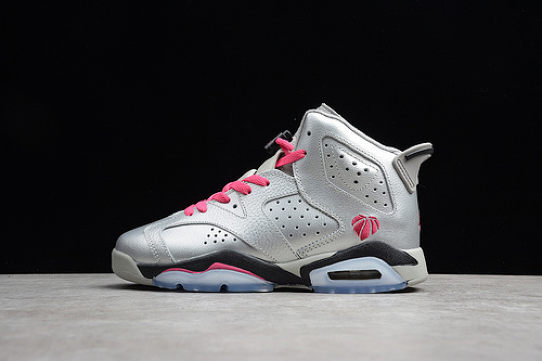Jordan AIR Jordan 6 RETRO GS VALENTINES DAY GREY/PINK/BLACK · 543390-009, photo 1