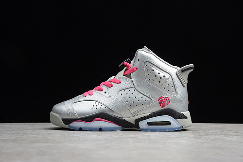 Jordan AIR Jordan 6 RETRO GS VALENTINES DAY GREY/PINK/BLACK · 543390-009, photo 1