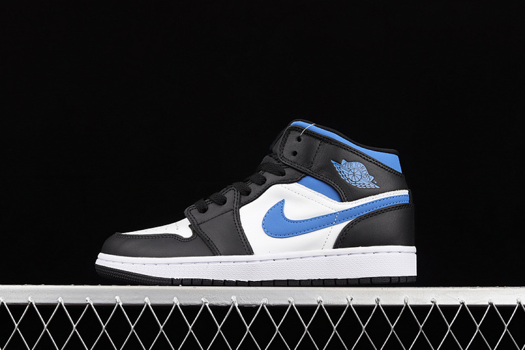 Jordan [554725-140]-[AIR JORDAN 1 MID GS WHITE/RACER BLUE/BLACK]-[WOMAN:36-39]-[MAN:40-46], photo 1