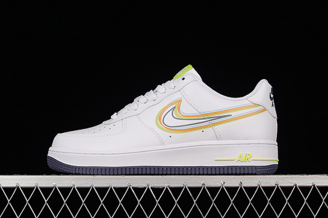 Nike [BS8871-901]-[AIR FORCE 1 07 LOW WHITE/FLUORESENT GREEN/ORANGE]-[WOMAN:36-39]-[MAN:40-45], photo 1