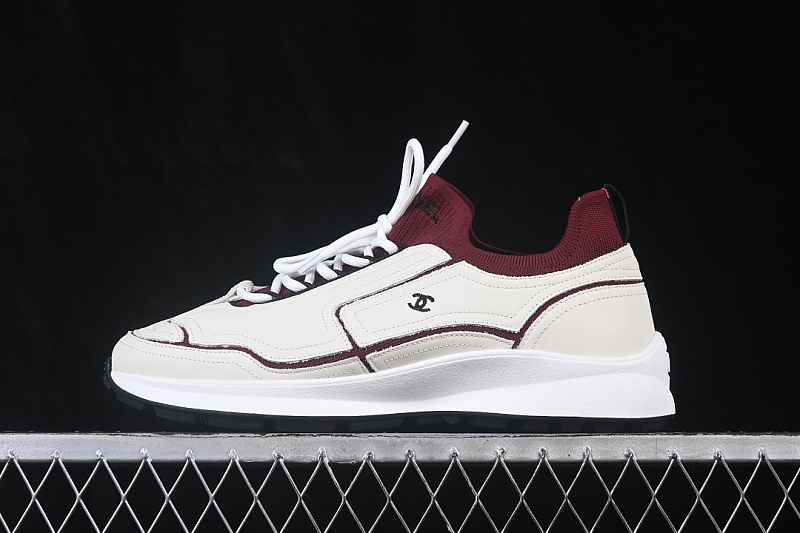 Chanel Chanel 2026A CASUAL THICK SOLED SPORTS SHOES LIGHT GRAY/WINE RED · E1284, photo 1