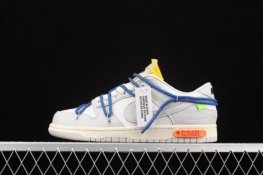 Unbranded [DM1602-112]-[OW X SB DUNK LOW LOT 10 OF 50 SAIL/NEUTRAL GREY/BATTLE BLUE]-[UNSIEX:36-45], photo 1
