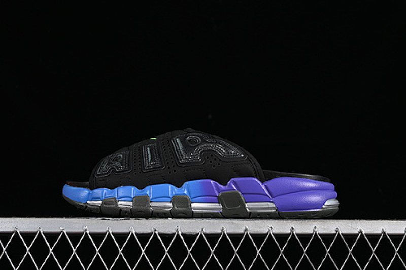 Purple AIR MORE UPTEMPO SLIDE BLACK/PACIFIC BLUE/PSYCHO PURPLE/SHOCK GREEN · FN8893-034, photo 1