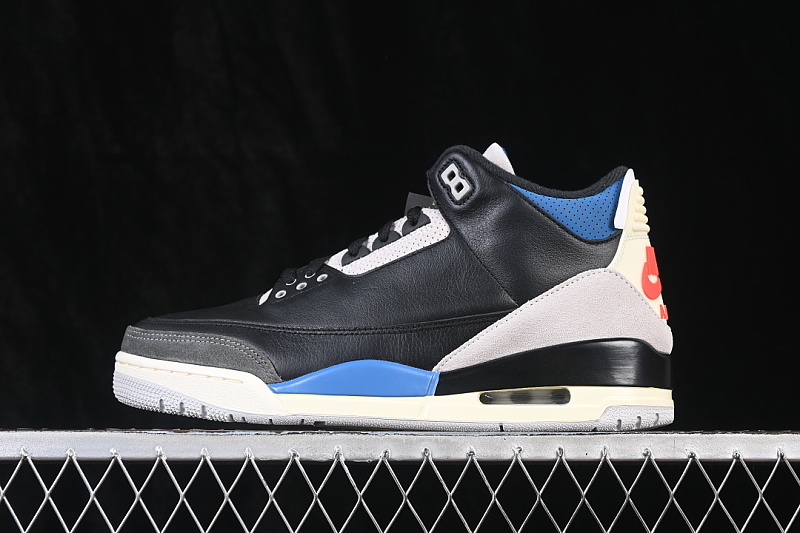 Jordan Jordan 3 RETRO BLACK/CHILE RED/NEUTRAL GREY/BLUE/COCONUT MILK · IB8967-004, photo 1
