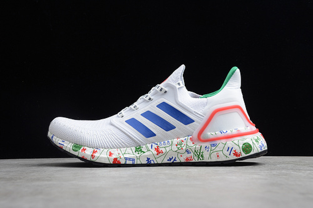 On Running On Running ULTRABOOST 20 SHOES CLOUD WHITE/TEAM ROYAL BLUE/GREEN · FX8889, photo 1