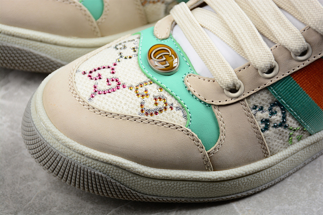 Gucci [GU*CCI DISTRESSED SCREENER SNEAKERS LIGHT KHAKI/GREEN/RED]-[WOMAN:35-39] - Image 9