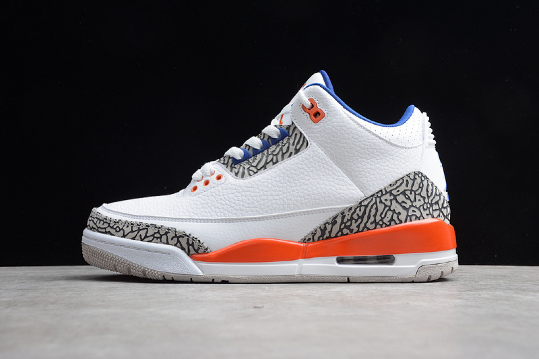 Jordan AIR Jordan 3 RETRO KNICKS WHITE/OLD ROYAL/ORANGE/GREY · 136064-148, photo 1