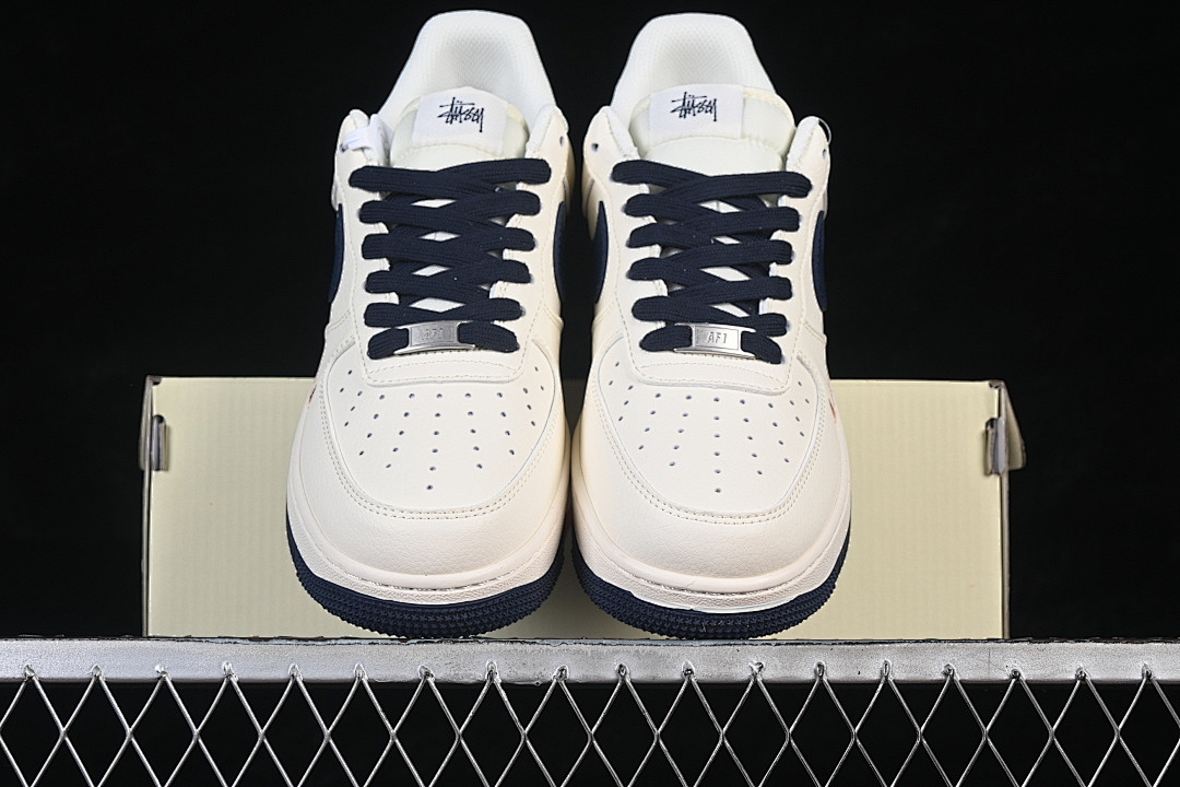 Nike [XX3168-225]-[AIR FORCE 1 07 LOW CASUAL SNEAKERS WHITE/NAVY BLUE]-[WOMAN:36-39]-[MAN:40-45] - Image 13