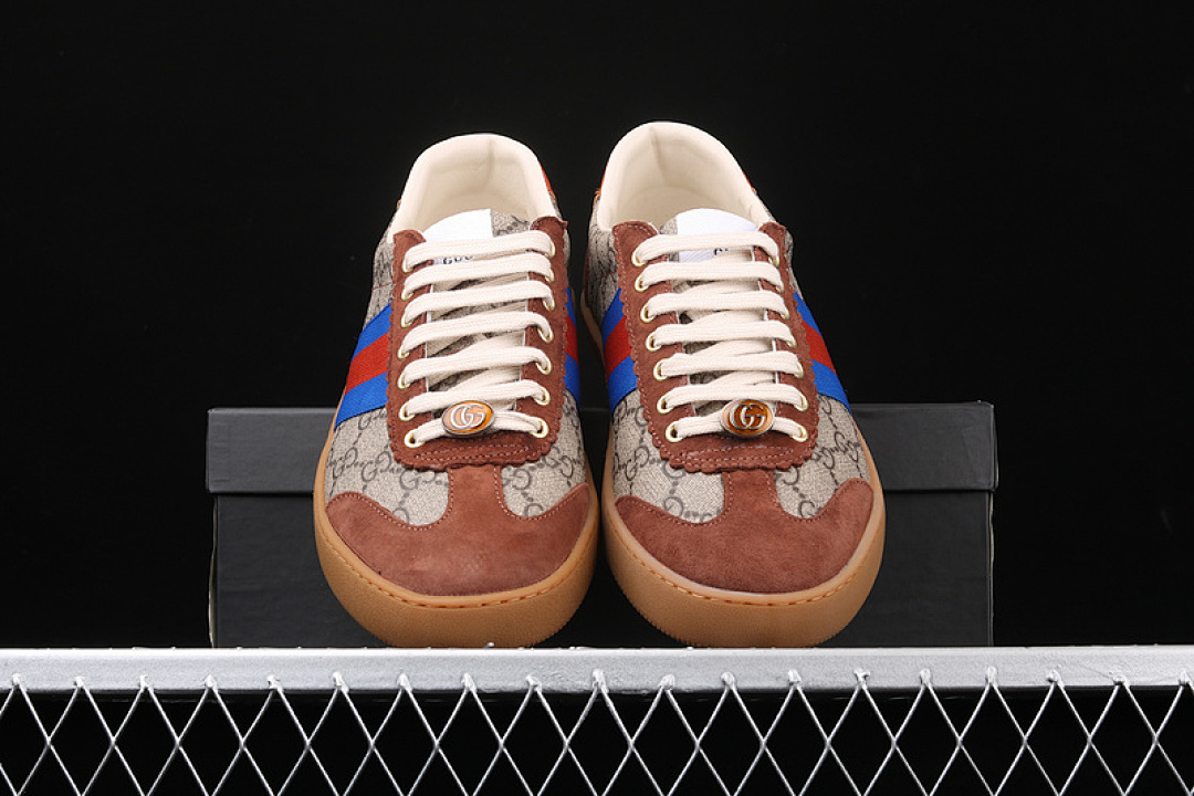 Gucci [GU*CCI ACE EMBROIDERED LOW-TOP SNEAKER BROWN/BLUE]-[UNISEX:38-44] - Image 4
