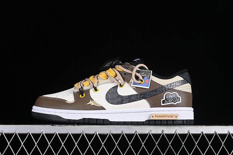 Nike B DUNK LOW WHITE/BLACK/BROWN/YELLOW · DV0831-002, photo 1