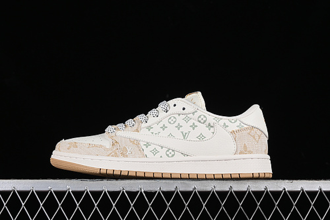 Jordan [SJ2068-009]-[TRAVIS SCOTT X FRAGMENT DESIGN AIR JORDAN 1 LOW OG SP WHITE/GREY/KHAKI]-[36-45], photo 1