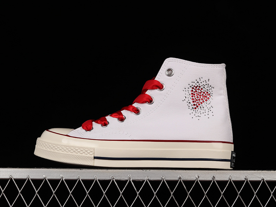 Converse Converse CHUCK TAYLOR ALL STAR 70S HIGH RHINESTONE HEART WHITE/WHITE/RED · 162056C, photo 1