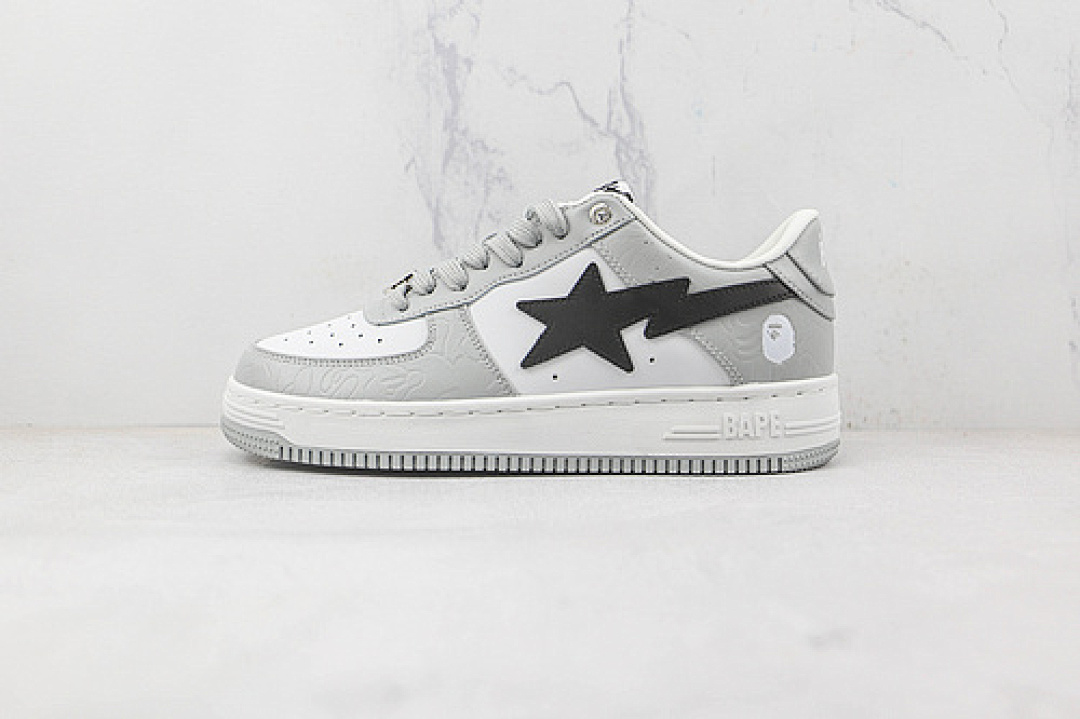 Bape [BAPE STA LOW SNEAKER WHITE/GREY/BLACK]-[WOMAN:36-39]-[MAN:40-45], photo 1