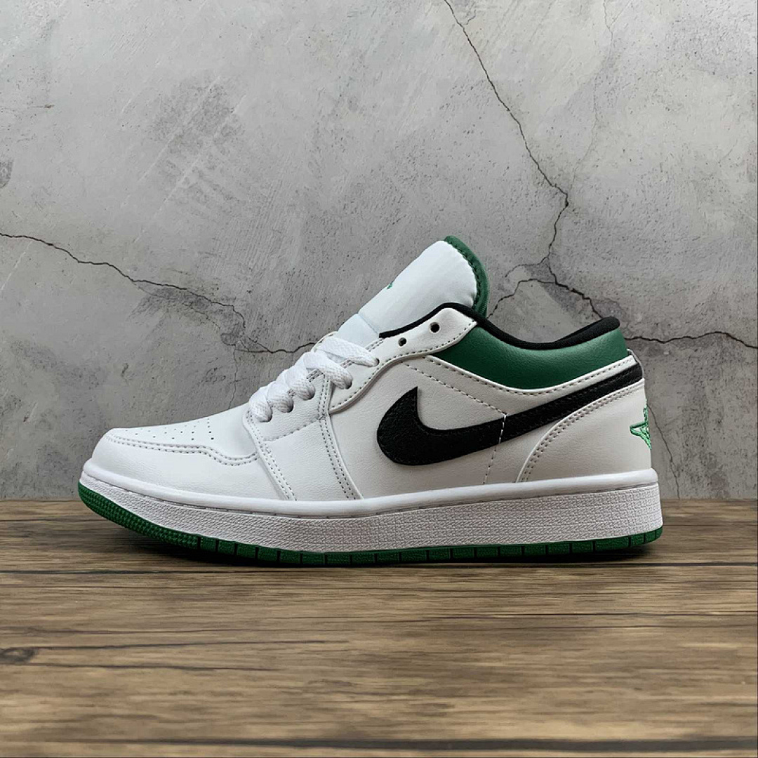 Jordan AIR Jordan 1 LOW WHITE/LUCKY GREEN/BLACK · 553558-129, photo 1