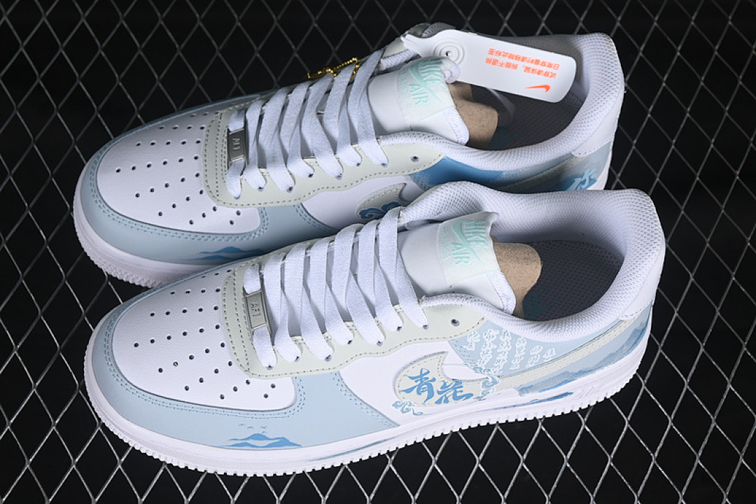 Nike [LJ2288-222]-[AIR FORCE 1 07 LOW WHITE/BLUE/GREEN]-[WOMAN:36-39]-[MAN:40-45] - Image 11