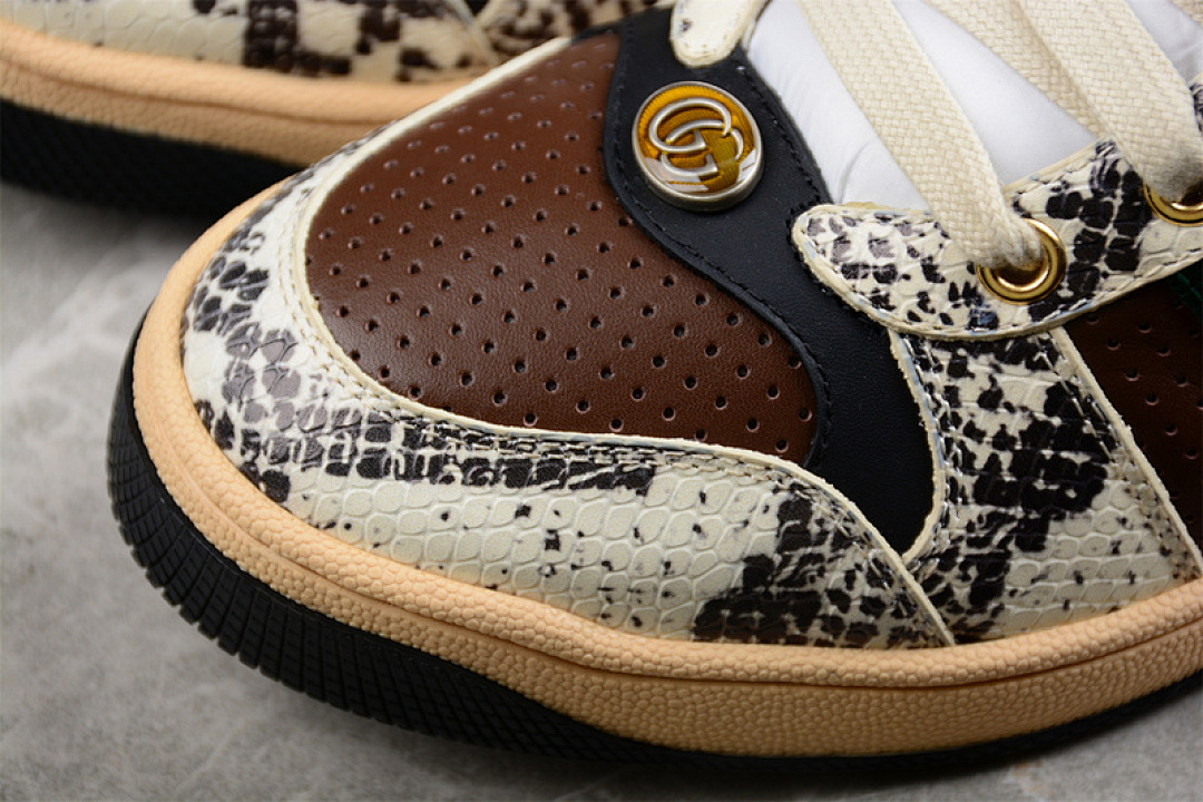 Gucci [GU*CCI ACE EMBROIDERED LOW-TOP BROWN/DARK GREEN/RED-WHITE]-[MAN:39-45] - Image 9