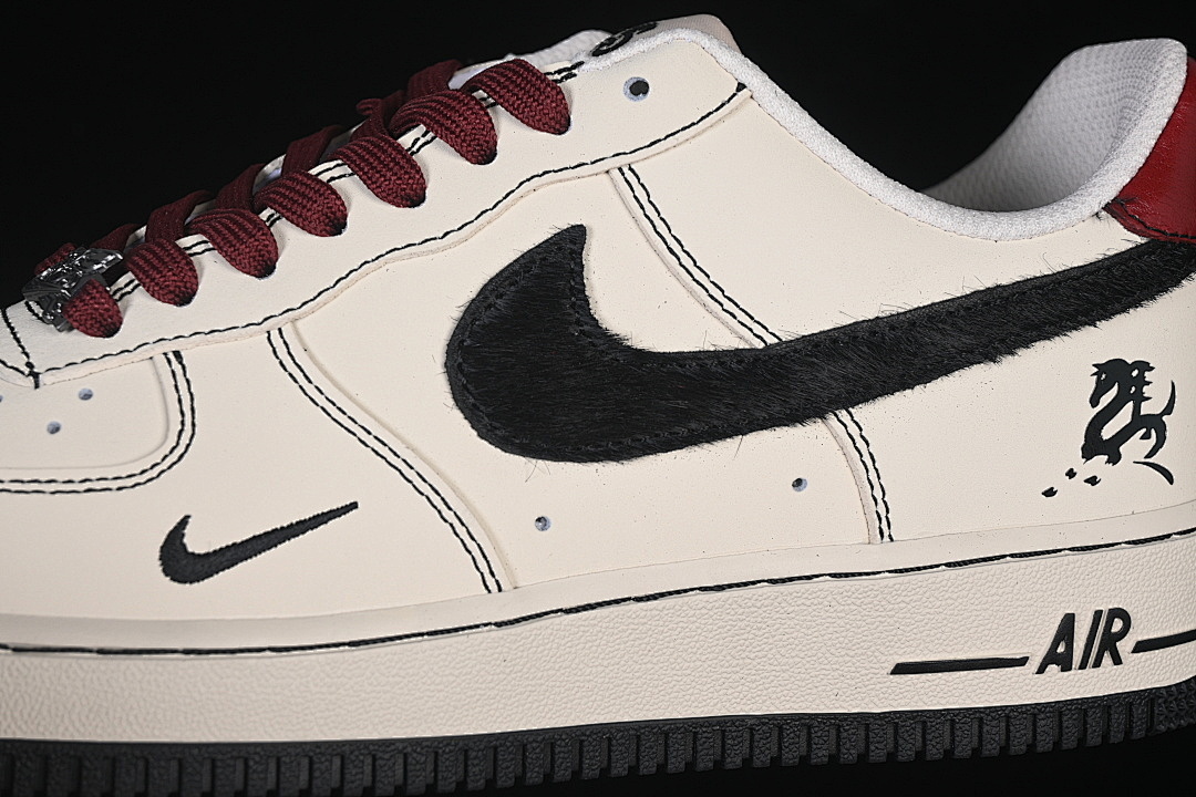 Nike [IB4607-171]-[AIR FORCE 1 07 LOW WHITE/BLACK/WINE RED]-[WOMAN:36-39]-[MAN:40-45] - Image 8